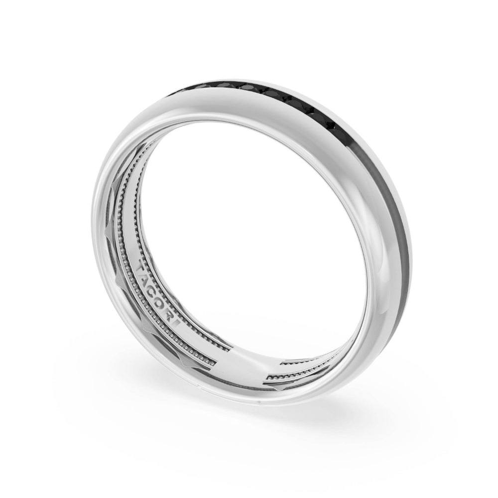 Tacori Platinum Rounded High Polish Black Diamond Wedding Band