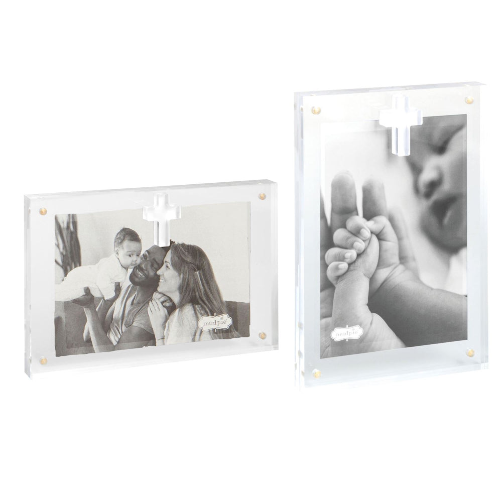 Mud Pie Layered Cross Acrylic Frames - 4" x 6"