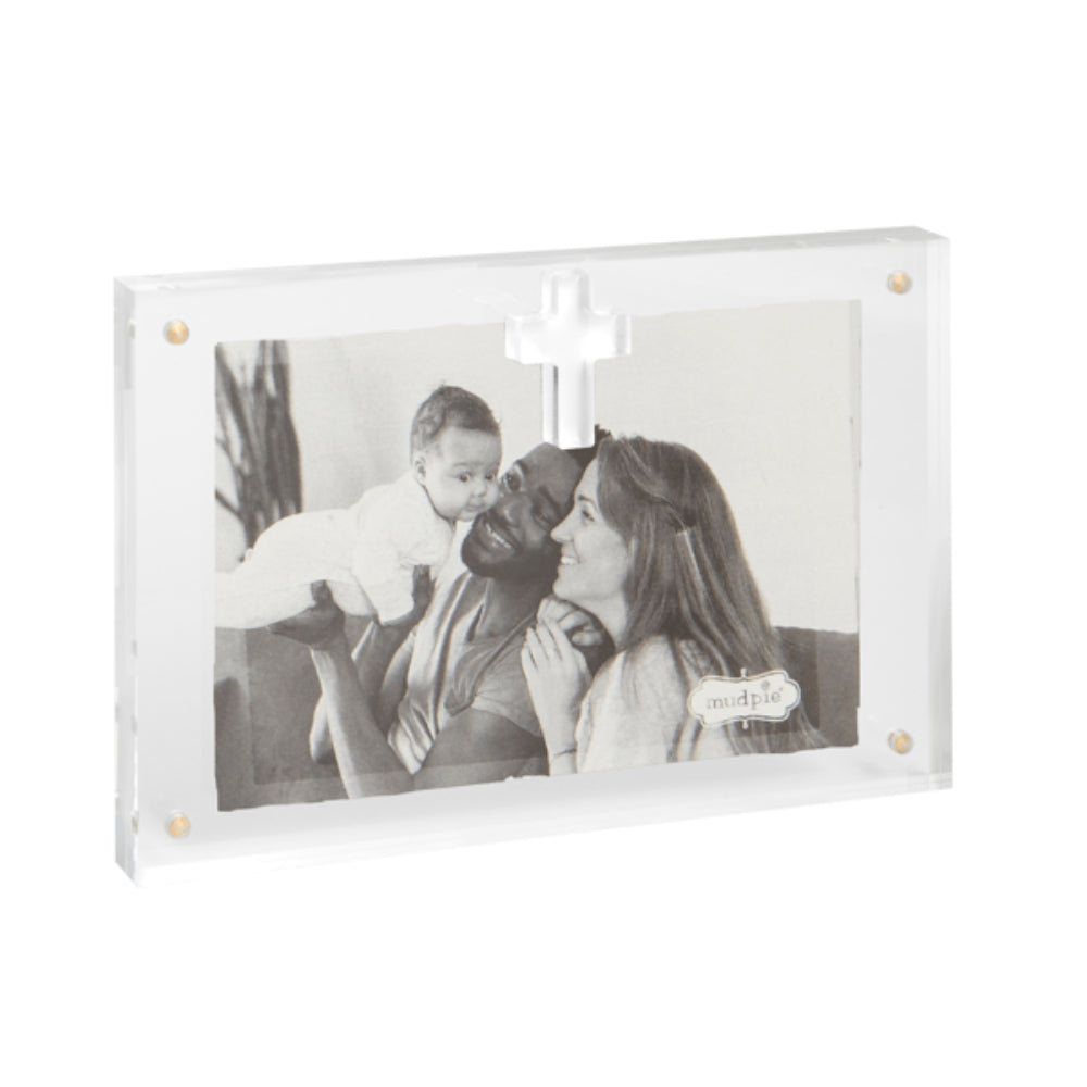 Mud Pie Layered Cross Acrylic Frames - 4" x 6"