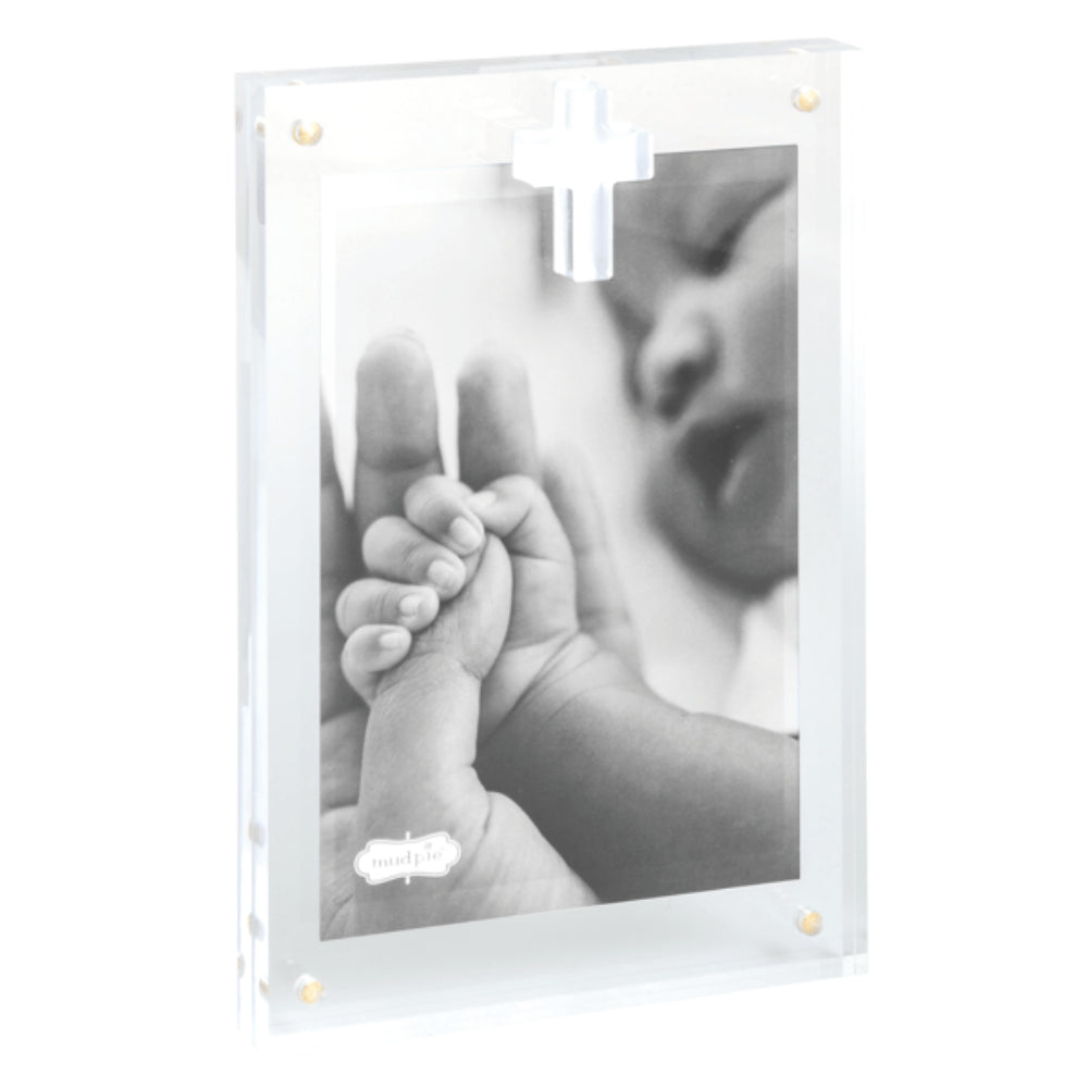 Mud Pie Layered Cross Acrylic Frames - 4" x 6"