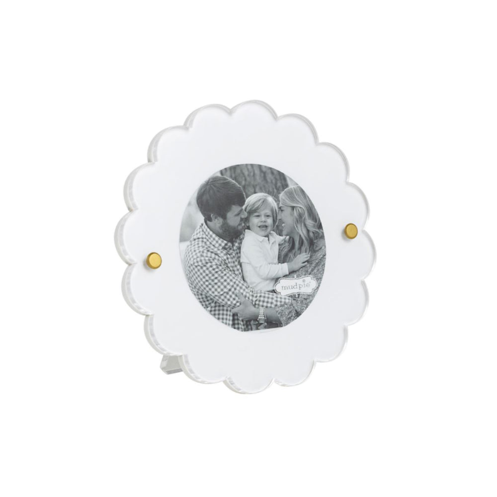Mud Pie Mini White Scallop Frames