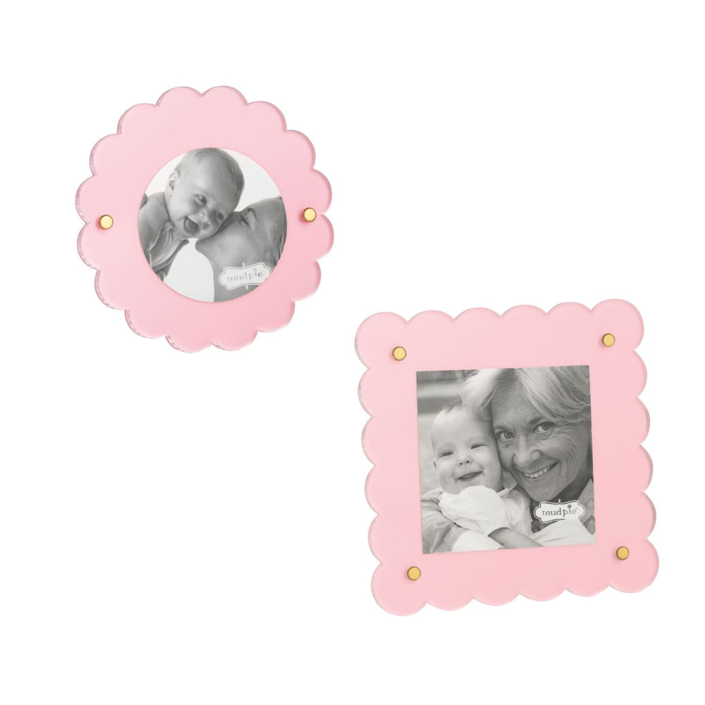 Mud Pie Mini Pink Scallop Frames