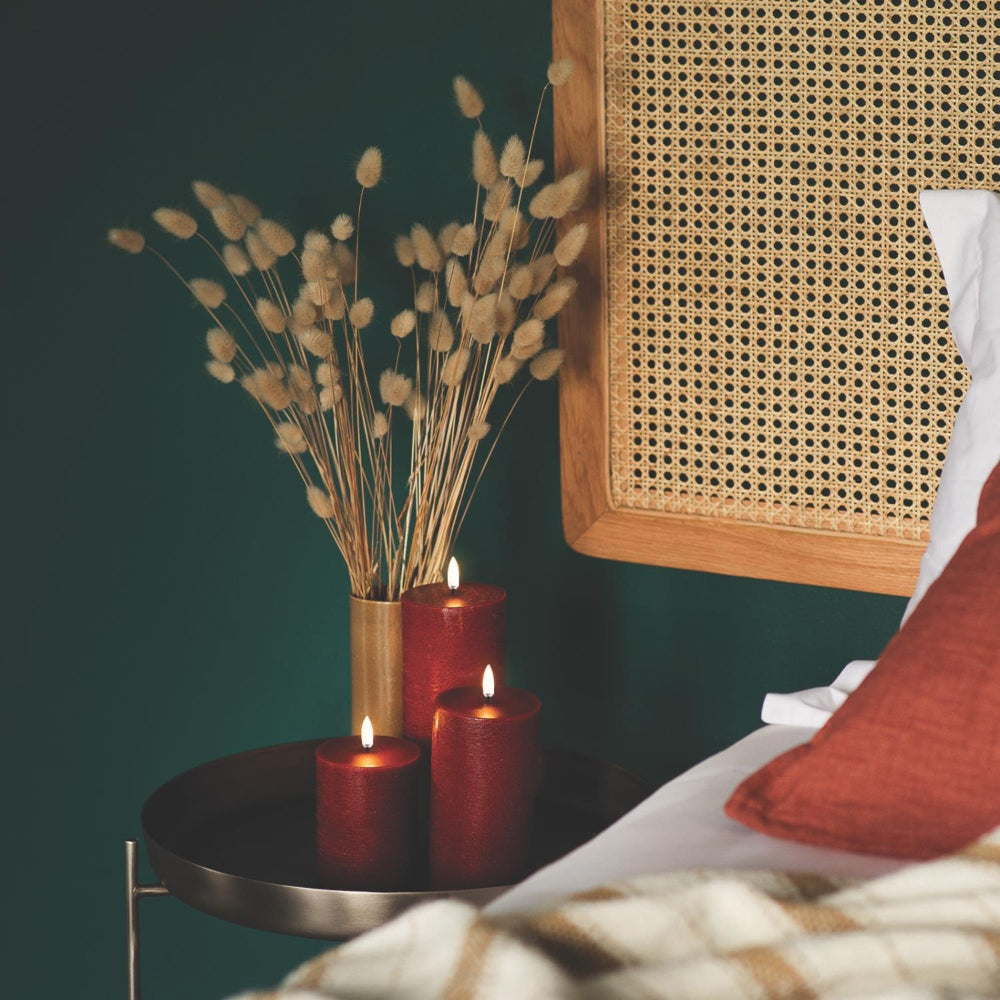 Uyuni Lighting Rustic LED Pillar Candle - Carmine Red