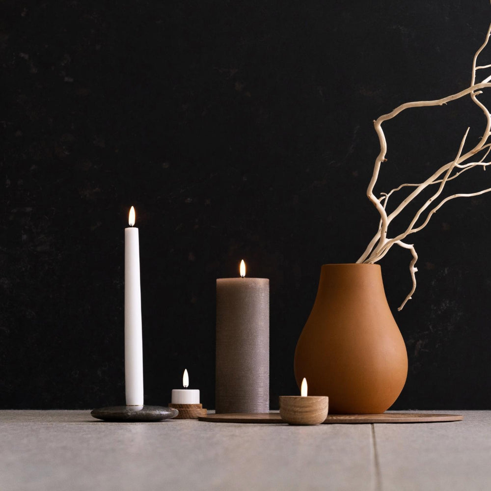 Uyuni Lighting Rustic LED Pillar Candle - Sandstone