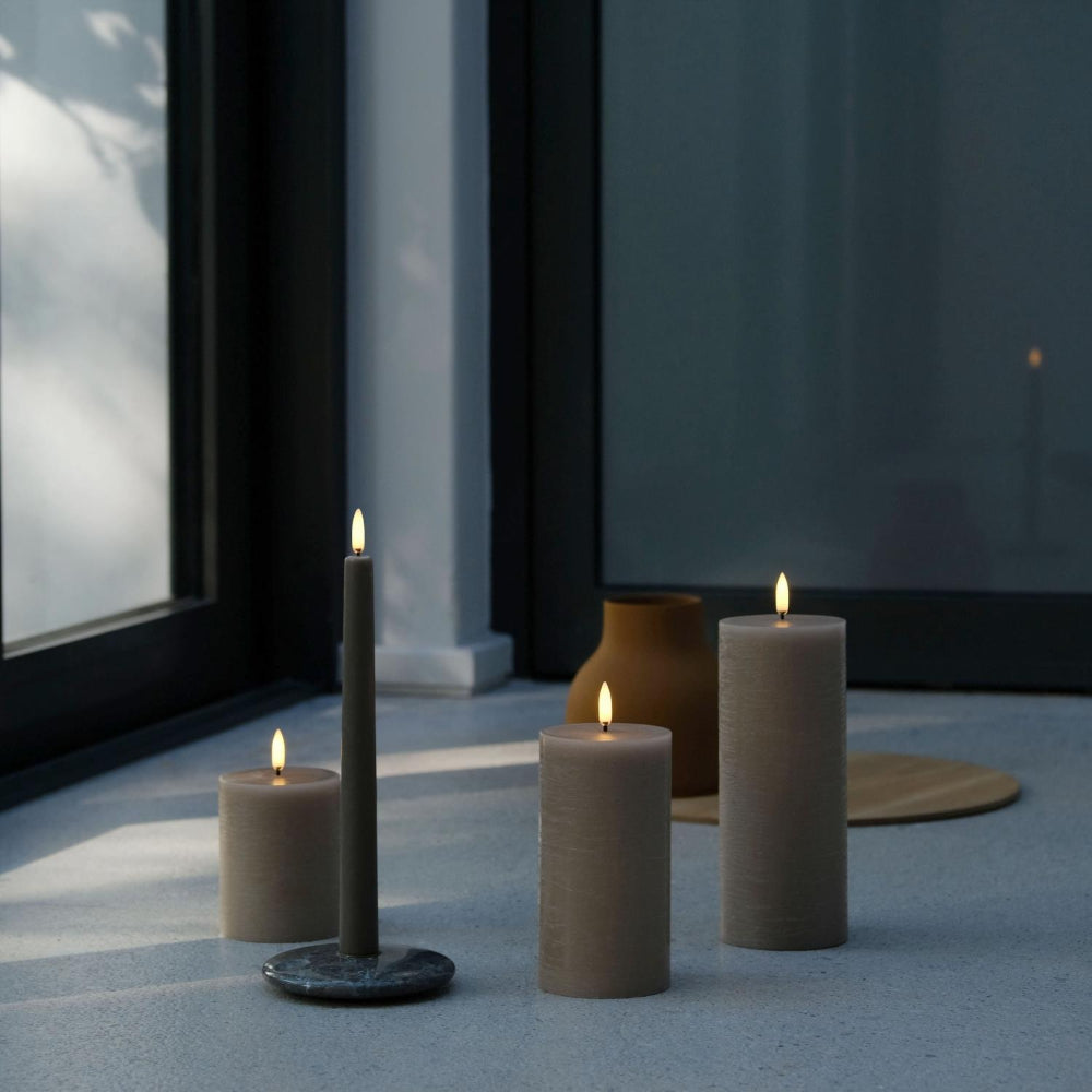Uyuni Lighting Rustic LED Pillar Candle - Sandstone