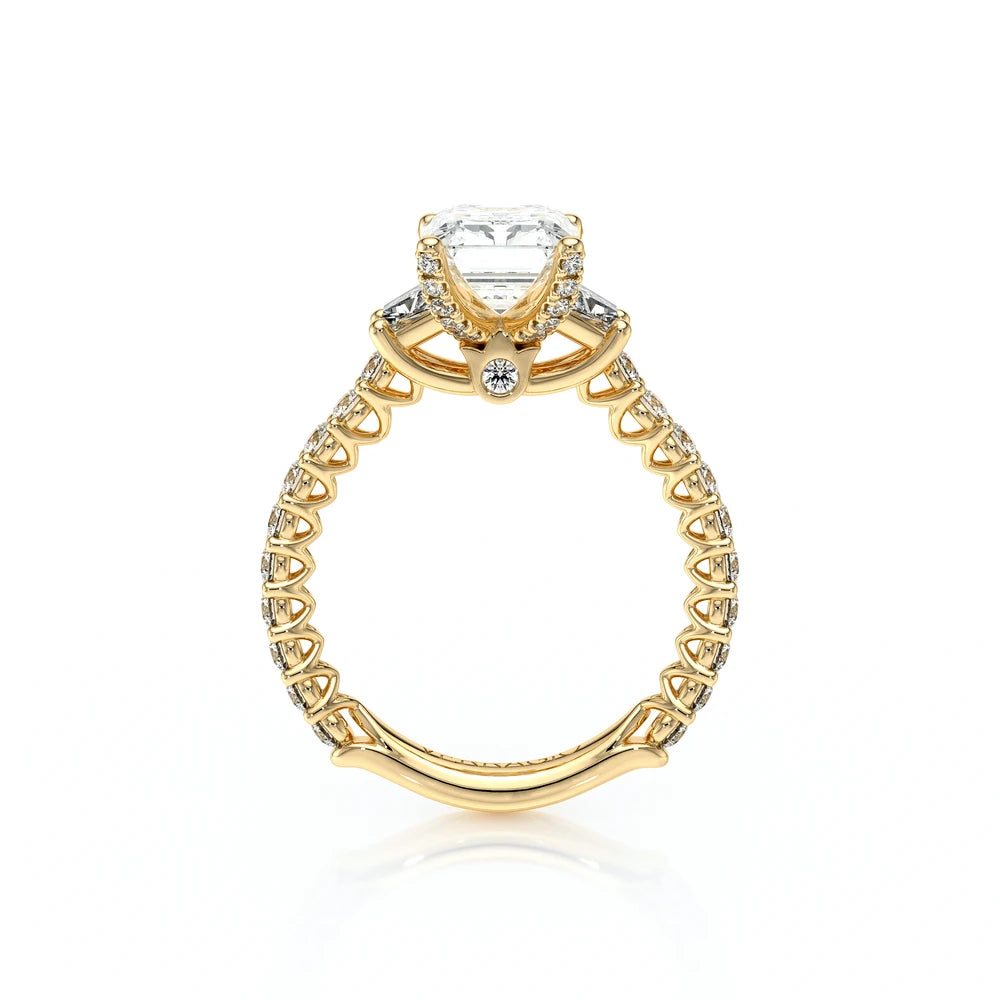 Verragio 18k Gold Lumino Collection Emerald Diamond Engagement Ring