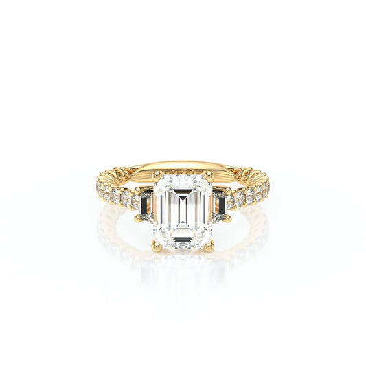 Verragio 18k Gold Lumino Collection Emerald Diamond Engagement Ring