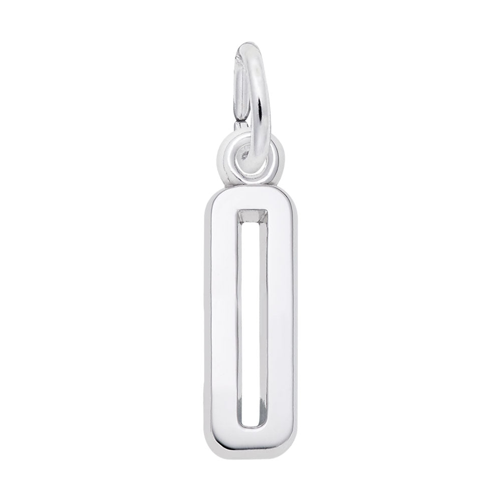 Silver 0 Charm on a White background