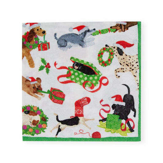 Caspari Christmas Mischief Cocktail Napkins - Set of 20