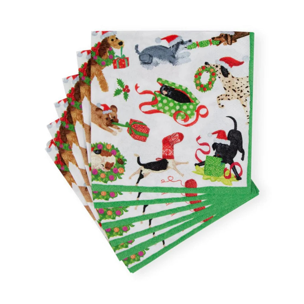 Caspari Christmas Mischief Cocktail Napkins - Set of 20