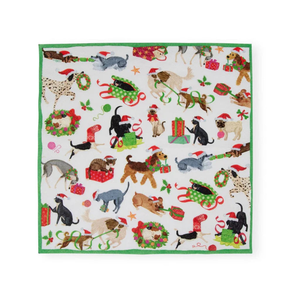 Caspari Christmas Mischief Cocktail Napkins - Set of 20