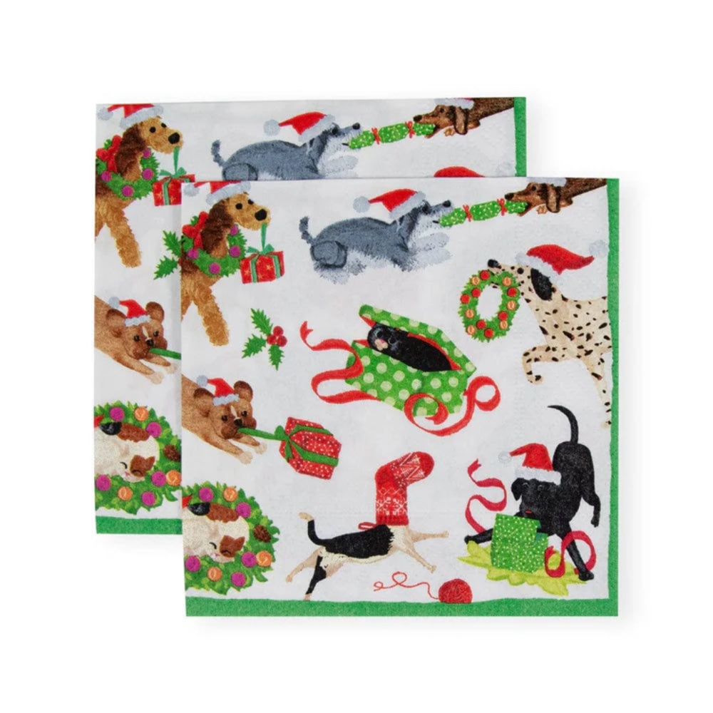 Caspari Christmas Mischief Cocktail Napkins - Set of 20