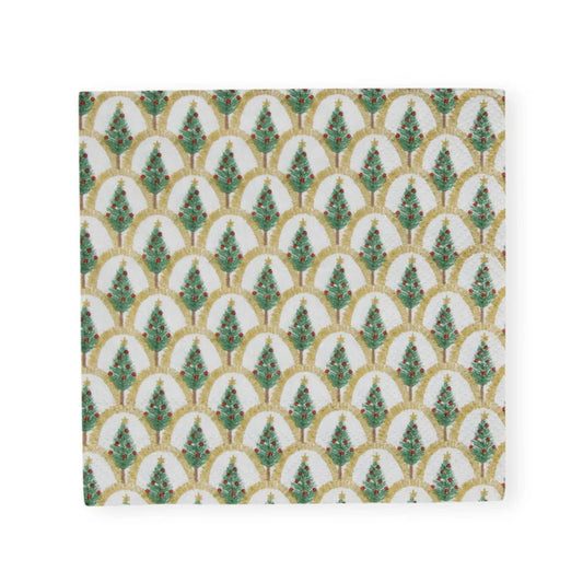 Caspari Deco Christmas Gold Cocktail Napkins - Set of 20