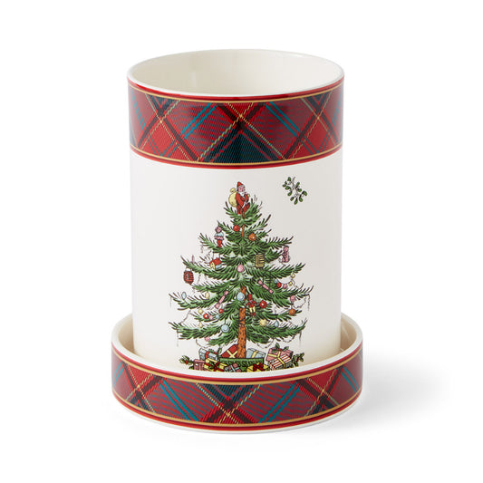 Spode Christmas Tree Tartan Wine Chiller & Coaster