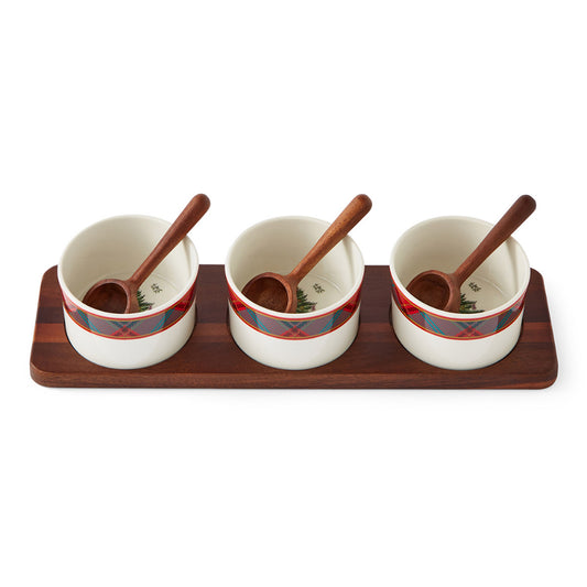 Spode Christmas Tree Tartan 7 Piece Condiment Set