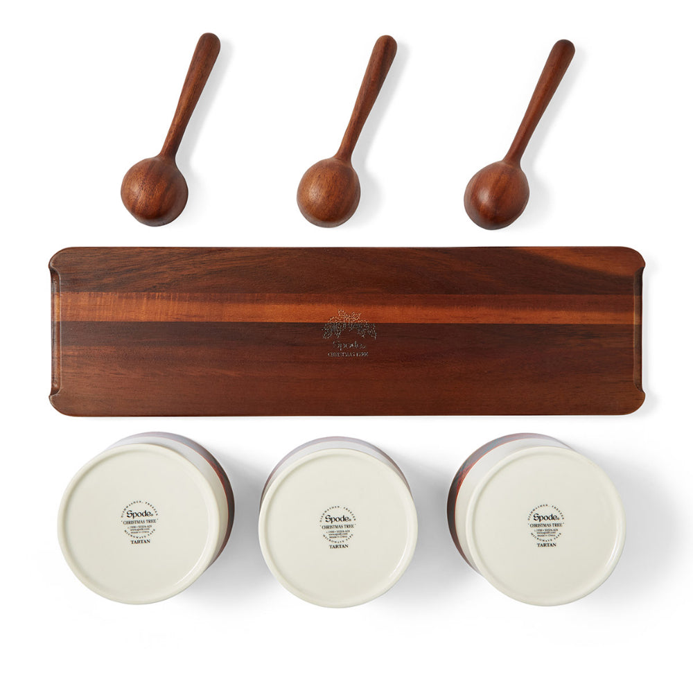 Spode Christmas Tree Tartan 7 Piece Condiment Set