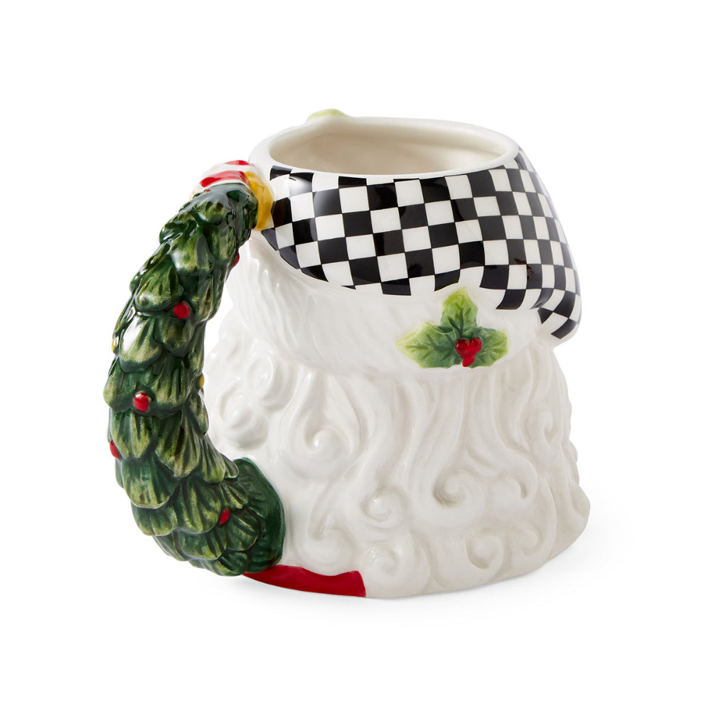 Spode Christmas Tree Black and White Santa Toby Mug