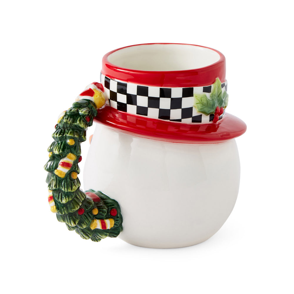 Spode Christmas Tree Black and White Snowman Mug