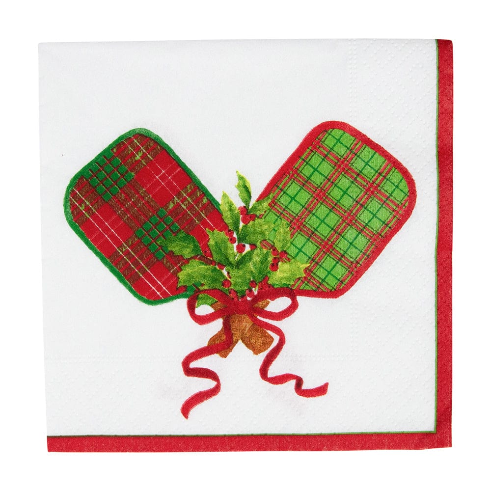 Caspari Christmas Pickleball Cocktail Napkins - Set of 20