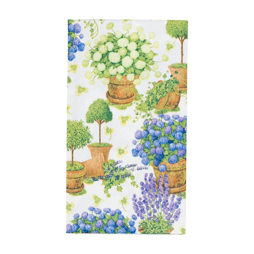 Caspari Potted Hydrangeas Guest Towel Napkins