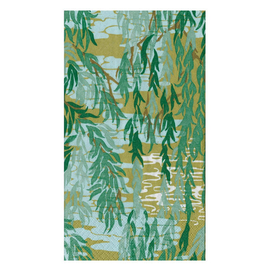 Caspari Willows Green Guest Towels - Set of 15