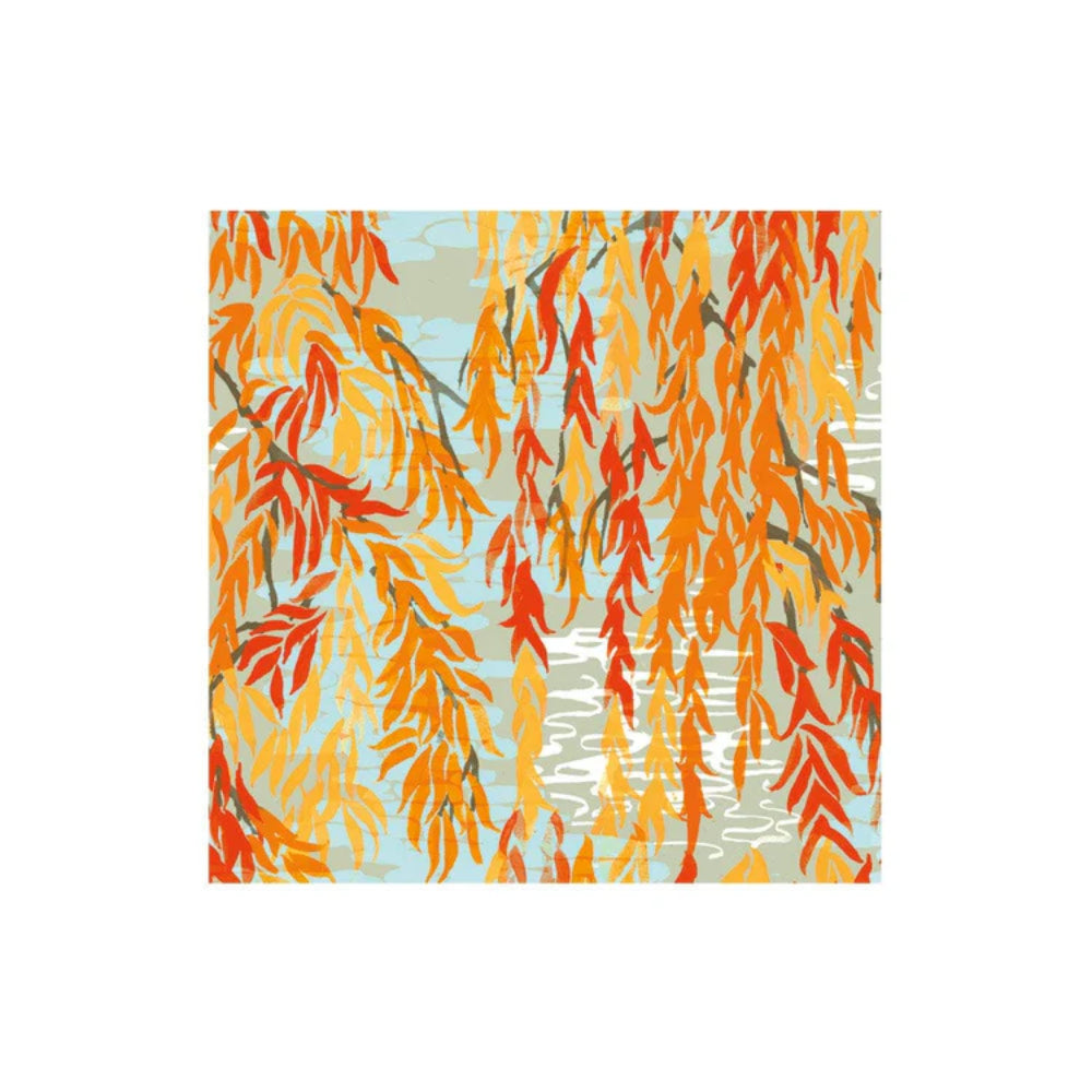 Caspari Willows Silver Cocktail Napkins