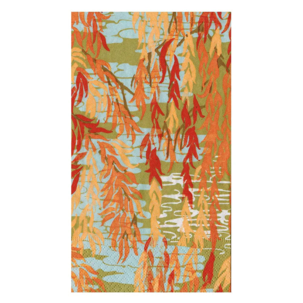 Caspari Willows Coral Guest Towels - Pack of 15
