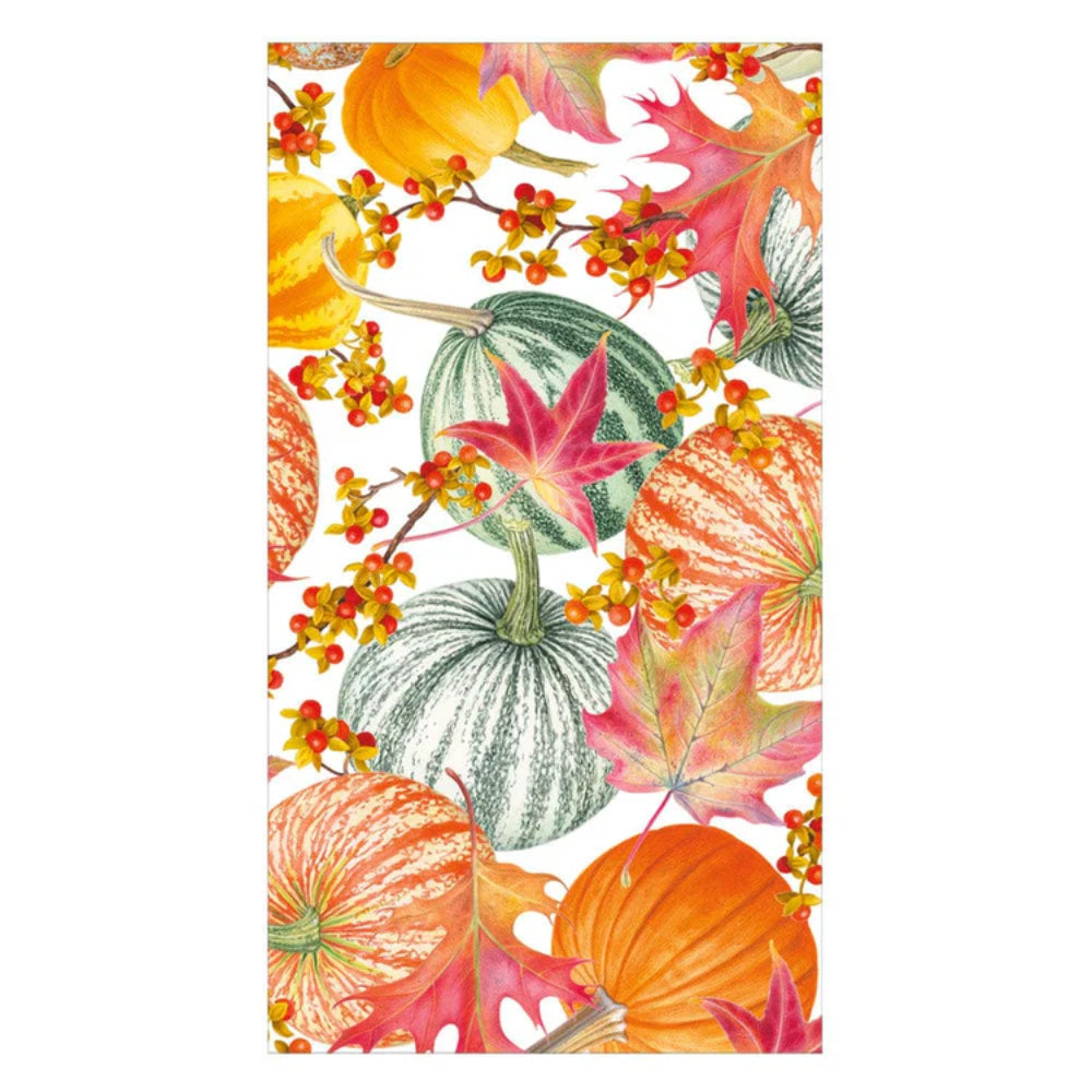Caspari Gourds and Leaves Recycled Guest Towels - Pack of 15
