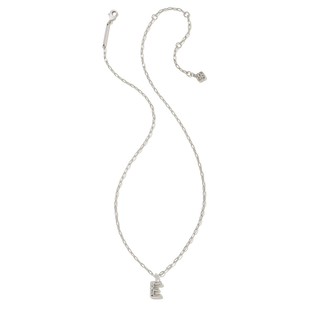 Kendra Scott Crystal Letter Short Silver Pendant Necklace