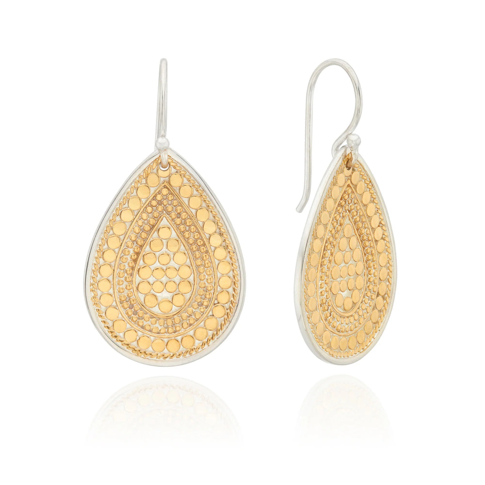 Anna Beck Contrast Dotted Teardrop Earrings - Gold