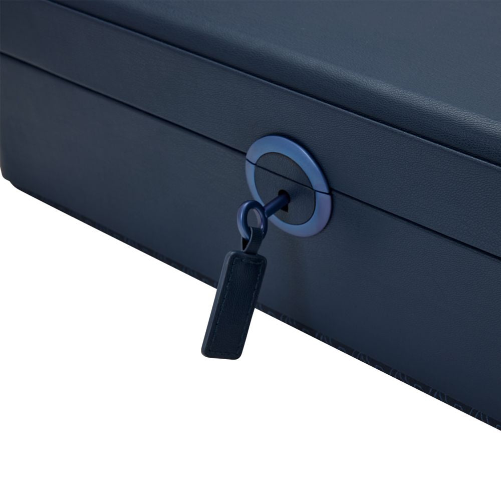Wolf Designs Earth 5 Piece Watch Box with Storage in Midnight Blue