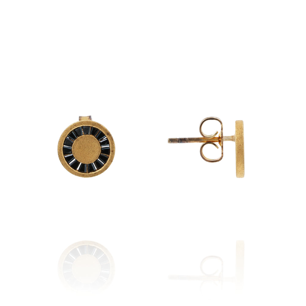 Joyla Channel-Set Black Spinel Stud Earrings