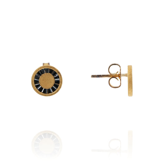 Joyla Channel-Set Black Spinel Stud Earrings