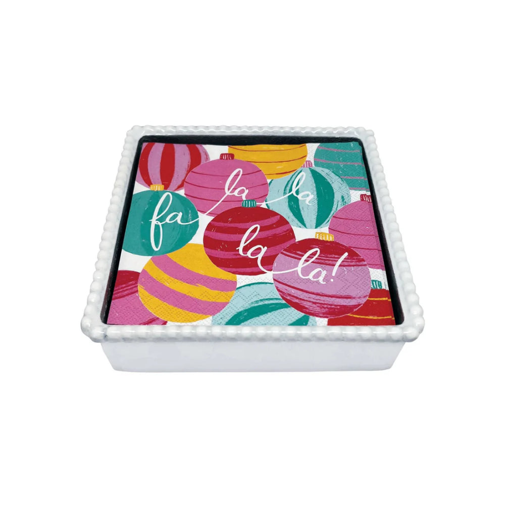 Mariposa FALALA White Beaded Napkin Box