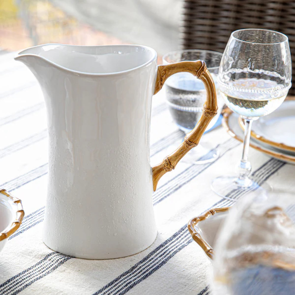 Juliska Bamboo Ceramic Large Pitcher