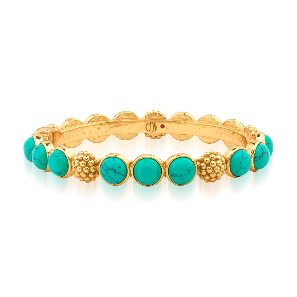 Capucine De Wulf Berry Gem Hinged Bangle - Turquoise
