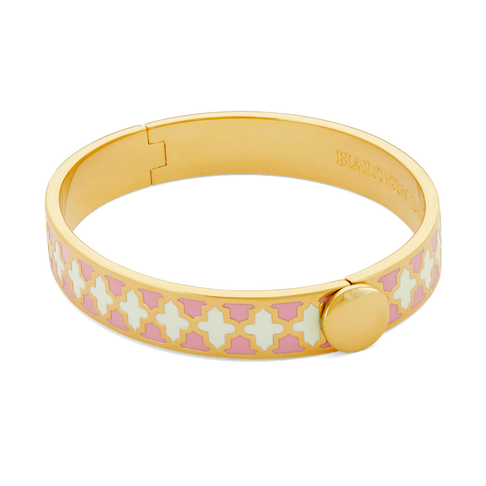 Halcyon Days 1cm Agama Gold Hinged Enamel Bangle