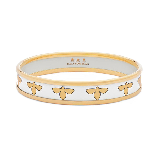 Halcyon Days 1cm Bee Cream & Gold Enamel Bangle – Smyth Jewelers