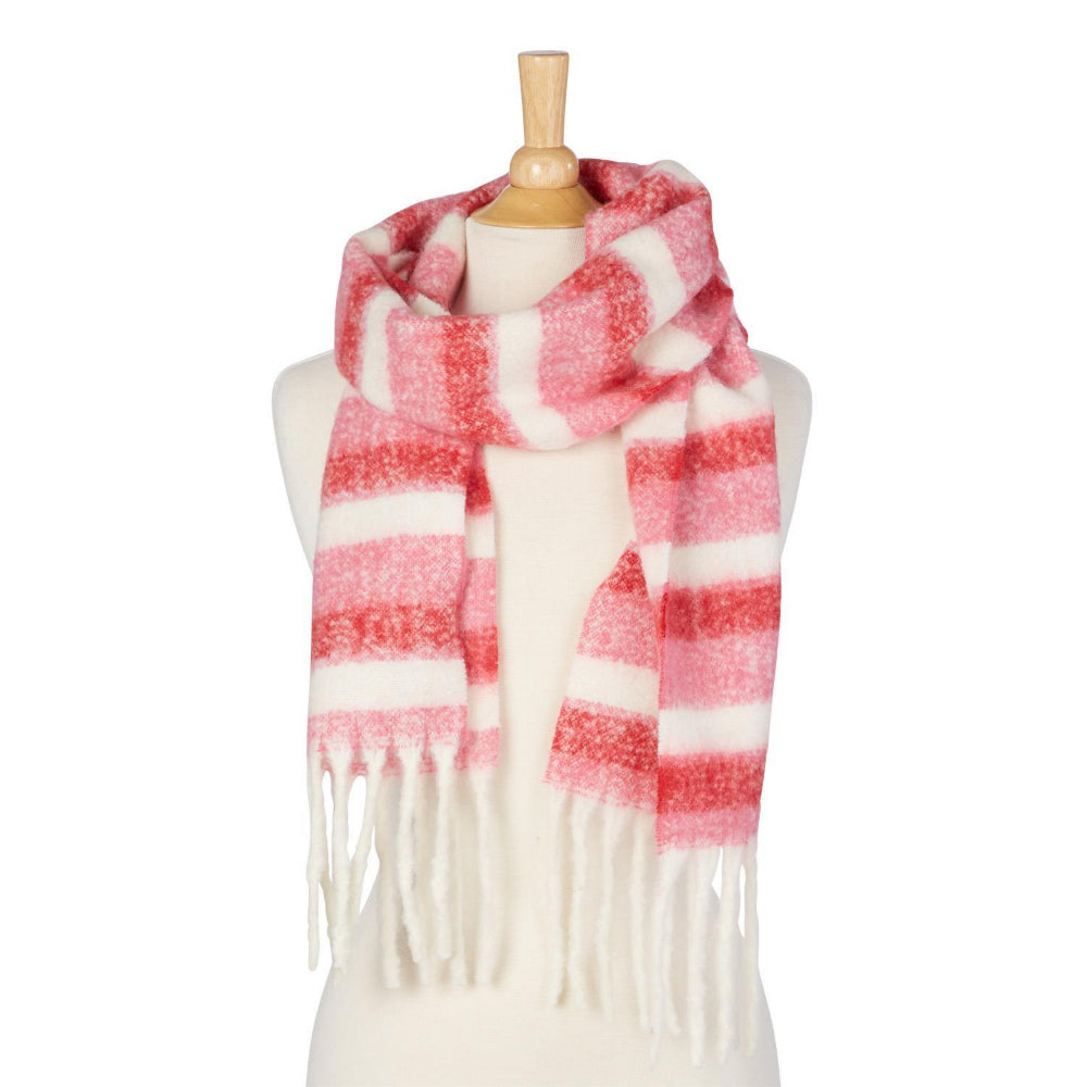 Two's Company Jolly Stripes Scarf with Fringe