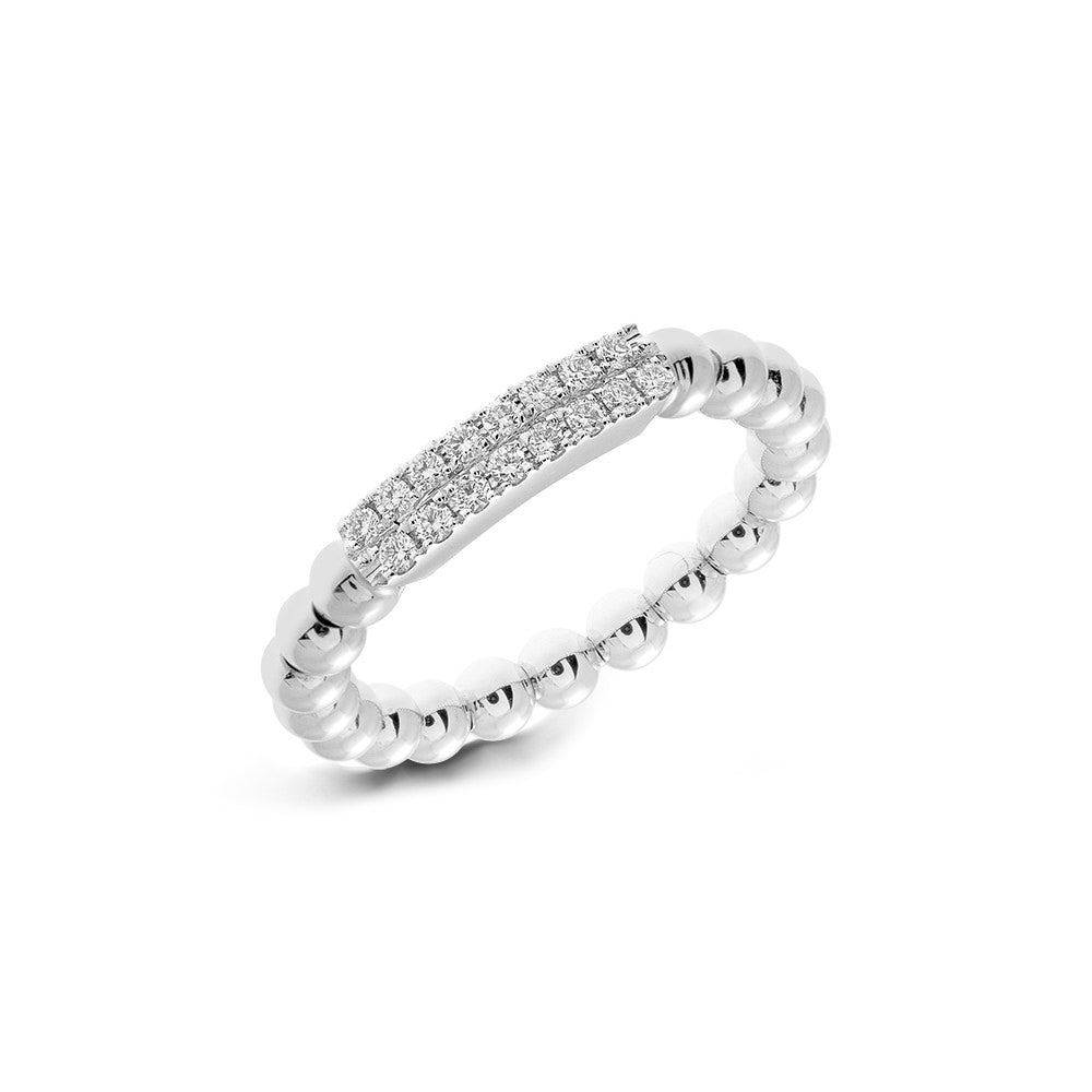 Hulchi Belluni 18k Gold Tresore Collection Beaded Stretch Ring
