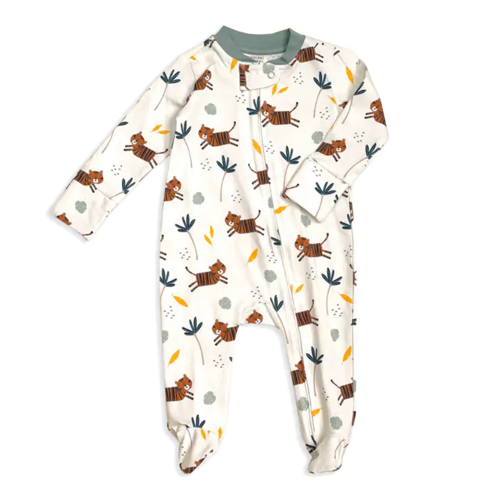 Viverano Organics Tiger Zipper Footie Romper (Organic Cotton)