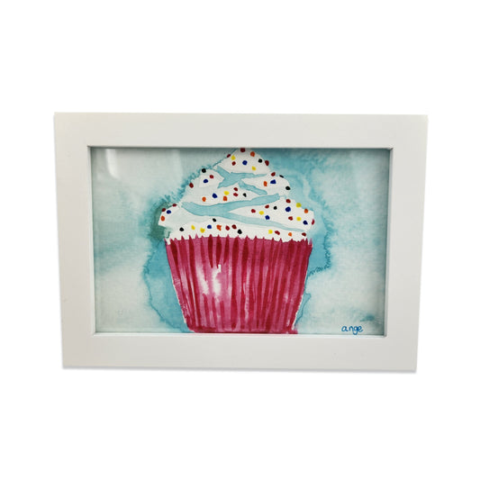 Artwork for Animals Angelica Goodwin Original Watercolor Painting - Cupcake