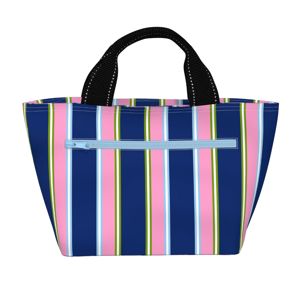 Striped lunch bag with handles