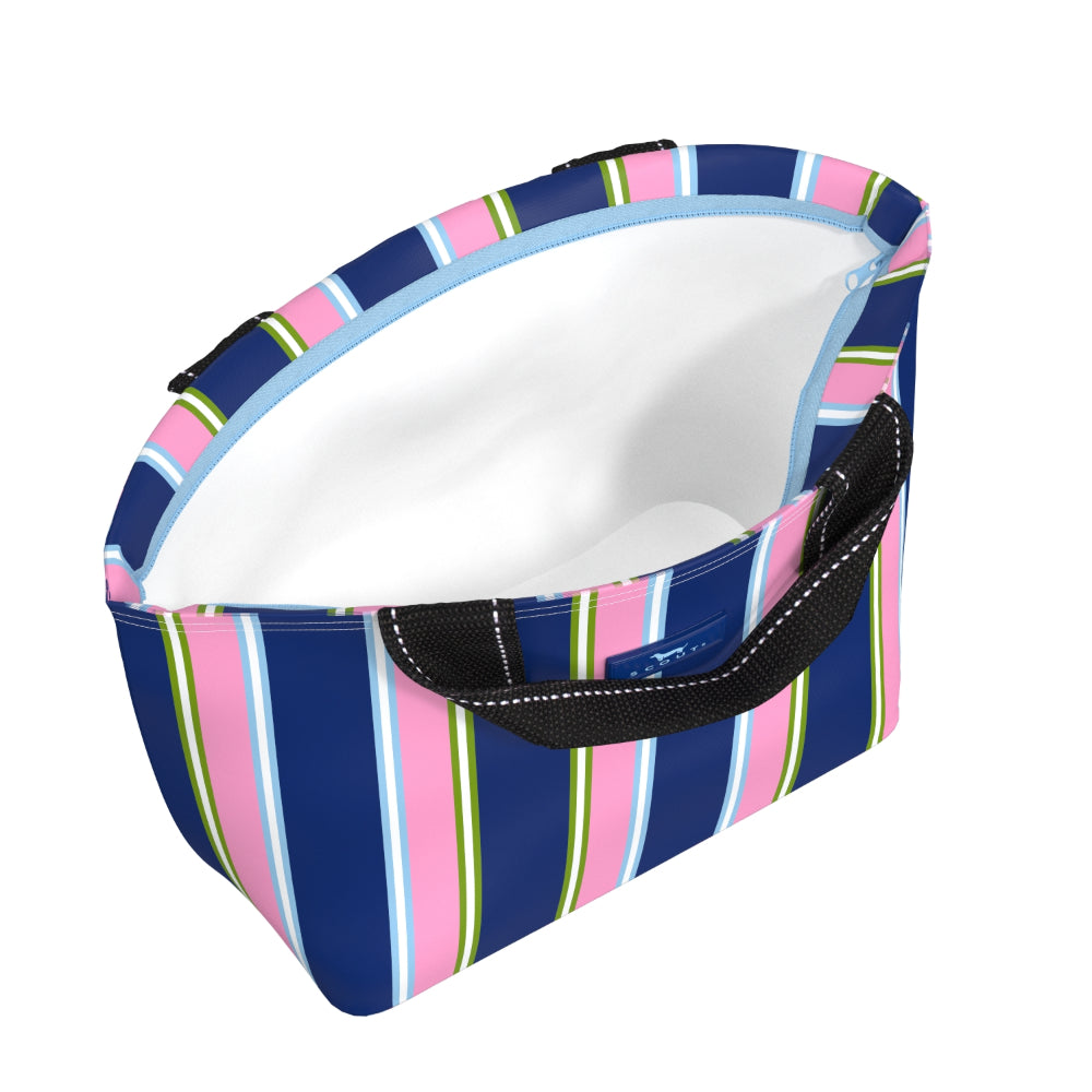 Striped lunch bag with handles