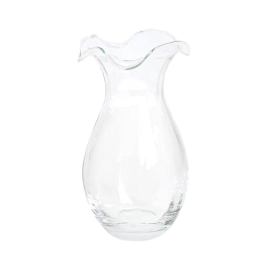 Vietri Hibiscus Clear Glass Vertical Fluted Small Vase