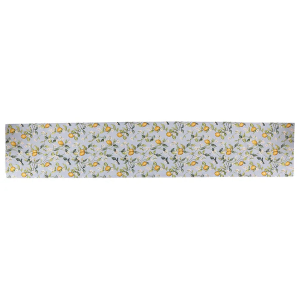 Vietri Tavola Lemons Runner With White Flowers