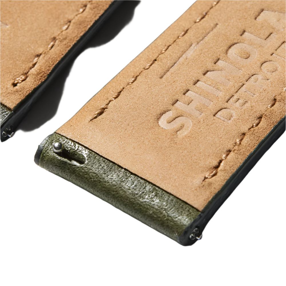 Shinola 24mm Olive Leather Watch Strap