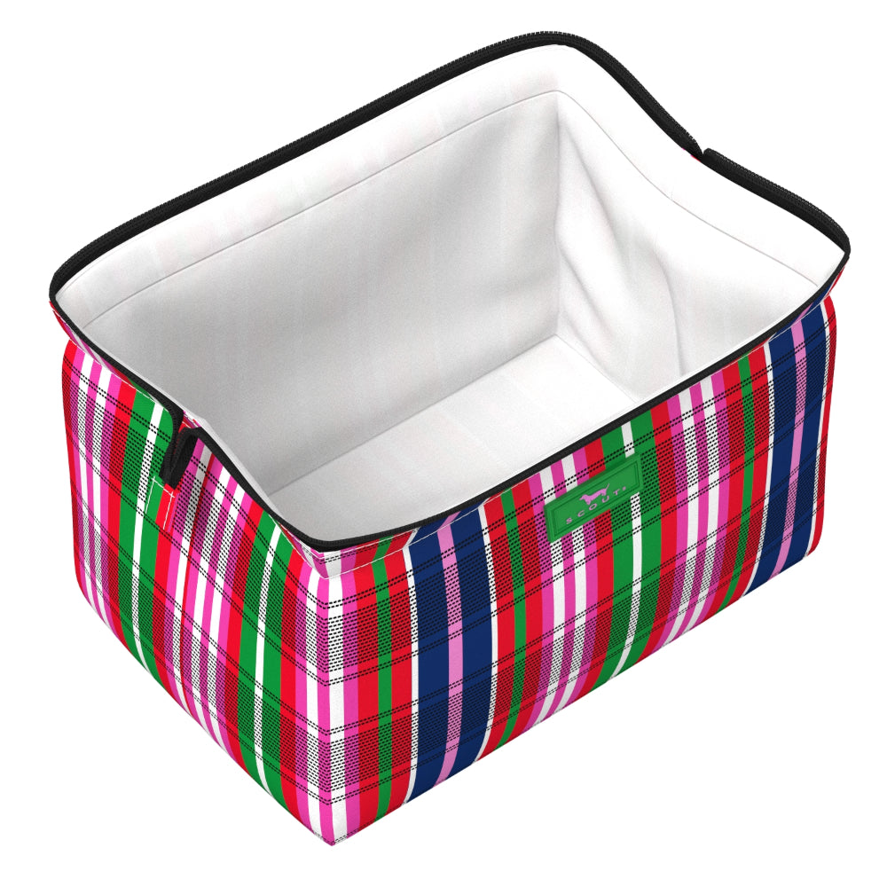 Multicolor plaid makeup bag