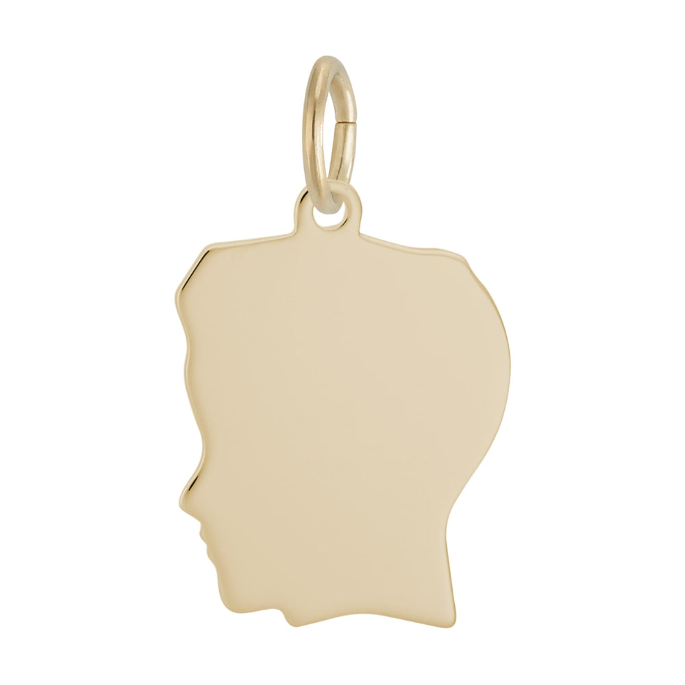 Gold Boy's silhouette charm facing left