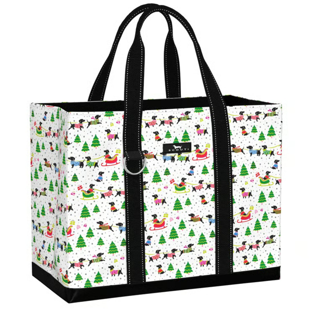 Tote bag with colorful pattern on a white background